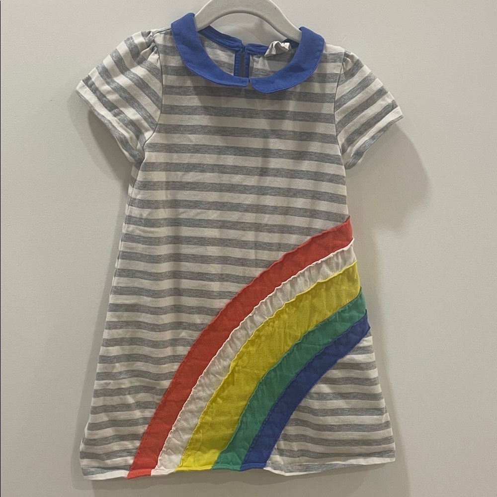 Mini Boden Rainbow Striped Dress